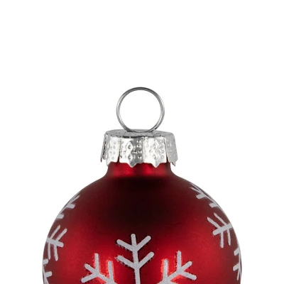 Northlight Christmas Glass Ball Ornament With Snowflake Place Card Holders - 2" - Red - Set Of 6 - Image 4
