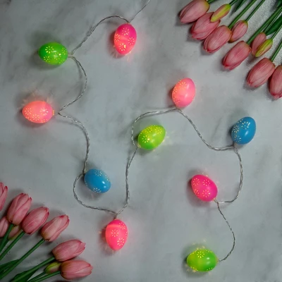 Northlight 10-Count Multi-Color Easter Egg LED String Lights 4.5ft Clear Wire - Image 2