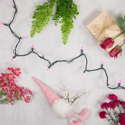 Northlight 50ct LED Mini String Lights Pink - 16.25' Green Wire - Image 3