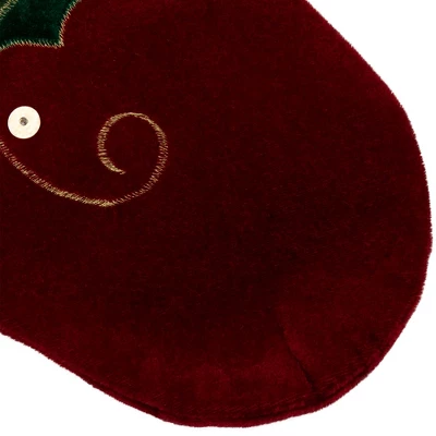 Northlight 21" Red And Green Holly Embroidered Velvet Christmas Stocking - Image 4