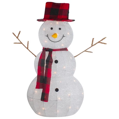 Northlight Lighted Tinsel Snowmen Family Christmas Yard Decorations - Clear Lights - Set Of 2 - Image 4