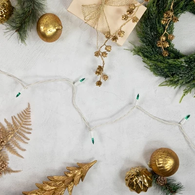 Northlight 100 Count Teal Green Mini Christmas Lights - 35' White Wire - Image 3