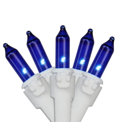 Northlight Mini Incandescent Christmas Lights - Blue - 20.25' White Wire - 100ct