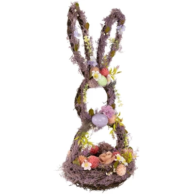 Northlight Floral Grapevine Bunny Shaped Easter Basket Decoration - 21" - Image 3