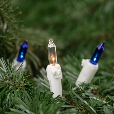 Northlight Mini Incandescent Christmas Lights - Blue And Clear - 10' White Wire - 50ct - Image 2