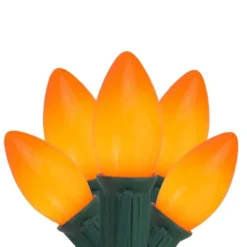 Northlight 25ct C9 Opaque String Lights Orange - 24' Green Wire