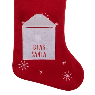 Northlight 19" Red And White "Dear Santa" Envelope Christmas Stocking - Image 2