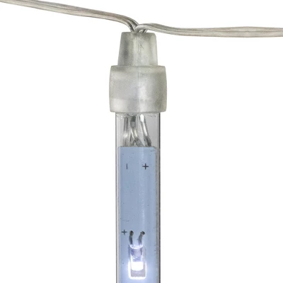 Northlight LED Dripping Icicle Christmas Tube Lights - White - 14.25' Clear Wire - 10ct - Image 5