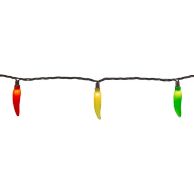 Northlight 35-Count Vibrantly Colored Chili Pepper String Light Set, 22.5' Brown Wire - Image 2