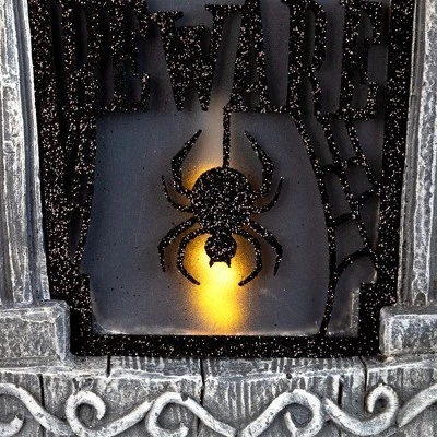 Northlight Lighted Flickering Beware Gravestone Halloween Decoration - 13.5" - LED Orange Light - Image 5