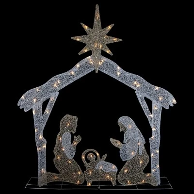 Northlight LED Lighted Holy Family Nativity Scene Outdoor Christmas Decoration - 44" - Warm White - Image 2