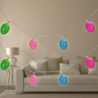Northlight 10-Count Multi-Color Easter Egg LED String Lights 4.5ft Clear Wire - Image 4