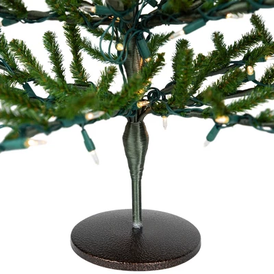 Northlight Alpine Coral Artificial Christmas Tree With Metal Base - 3' - Clear Lights - Image 9