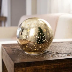 Northlight LED Lighted Stars Glass Globe Christmas Decoration - 6" - Gold