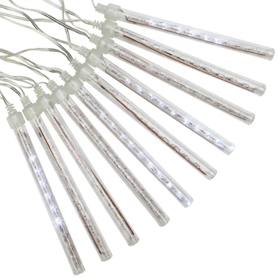 Northlight LED Dripping Icicle Christmas Tube Lights - White - 14.25' Clear Wire - 10ct - Image 3