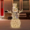Northlight 48" LED Lighted Silver Mesh Snowman Outdoor Twinkling Christmas Decoration