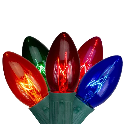 Northlight Transparent C9 Christmas String Lights - MultiColor - 24' Green Wire - 25ct