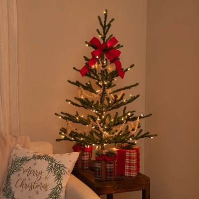 Northlight Alpine Coral Artificial Christmas Tree With Metal Base - 3' - Clear Lights - Image 2