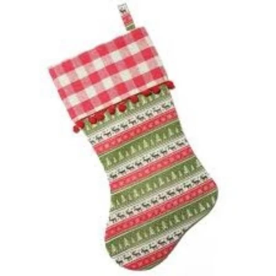 Northlight 19" Red And Green Rustic Lodge Christmas Stocking - Image 2