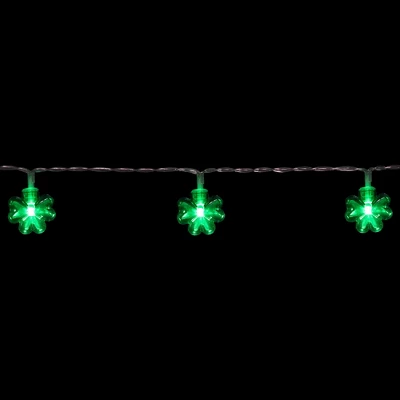 Northlight LED St Patrick's Day Shamrock String Lights With Timer - Green - 5.5' Clear Wire - 20ct - Image 2