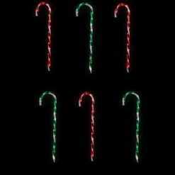 Northlight Lighted Outdoor Christmas Candy Cane Pathway Markers - 28" - Red And Green - Set Of 6