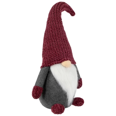 Northlight Standing Gnome With Knitted Hat Christmas Decoration - 18" - Mauve And Gray - Image 3