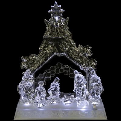 Northlight LED Lighted Nativity Scene In Stable Acrylic Christmas Decoration - 10.75" - Image 4