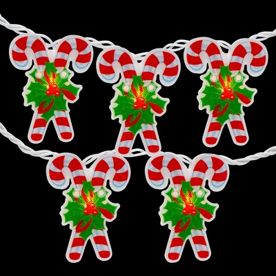 Northlight 10-Count Candy Cane Christmas Light Set - 6ft White Wire - Image 2