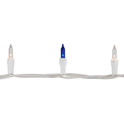 Northlight Mini Incandescent Christmas Lights - Blue And Clear - 10' White Wire - 50ct - Image 5
