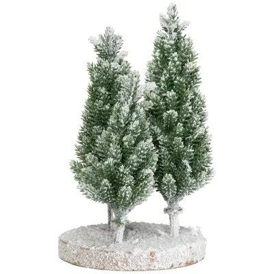 Northlight Frosted Trio Of Pine Trees Christmas Decoration - 8" - Unlit - Image 2
