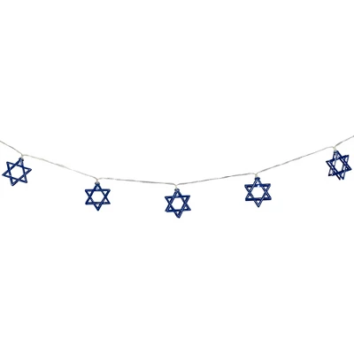 Northlight 10ct Star Of David Lights - White LED - 5' - Clear Wire - Image 4