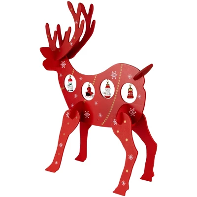 Northlight Reindeer Cut-Out Ornament Holder Christmas Decoration - 13.25" - Red And White - Image 4