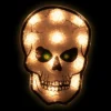 Northlight Lighted Holographic Halloween Skull Window Silhouette - 12" - Clear Lights