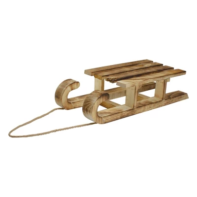 Northlight Rustic Wooden Sleigh With Twine Rope Christmas Wall Decoration - 16" - Image 4