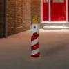 Northlight 3D LED Lighted Striped Candle Christmas Outdoor Decoration - 30" - Red And White