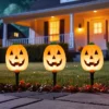 Northlight Lighted Jack-O-Lantern Halloween Outdoor Pathway Markers - 24" - Orange - Set Of 5