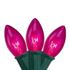 Northlight Transparent C9 Christmas String Lights - Pink - 24' Green Wire - 25ct