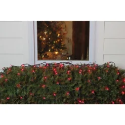 Northlight Mini Net Style Incandescent Christmas Lights - 4' X 6' - Red - Green Wire