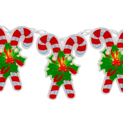 Northlight 10-Count Candy Cane Christmas Light Set - 6ft White Wire - Image 4