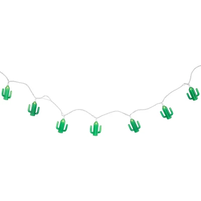 Northlight Green Cactus Patio Light Set - 6' White Wire - 10ct - Image 3