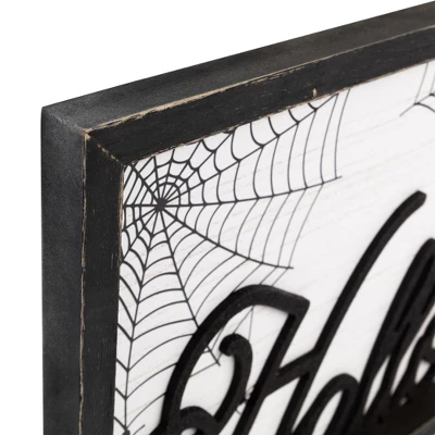 Northlight Framed "Happy Halloween" Spider Web Wall Sign - 23.5" - Image 4