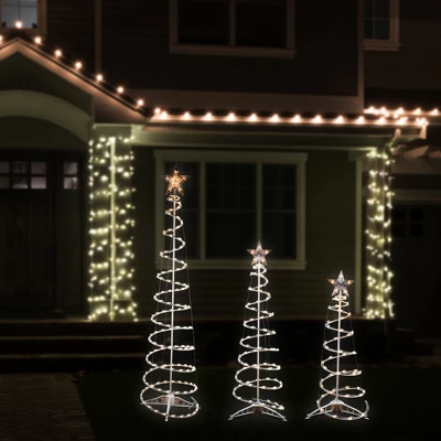 Northlight Set Of 3 Clear Lighted Spiral Christmas Trees - 3', 4', And 6' - Image 2