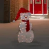 Northlight 42" Lighted 2D Chenille Snowman In Santa Hat Outdoor Christmas Decoration