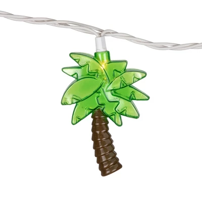 Northlight Tropical Palm Tree Indoor Outdoor Patio Light Set - 7' White Wire - 10ct - Image 5