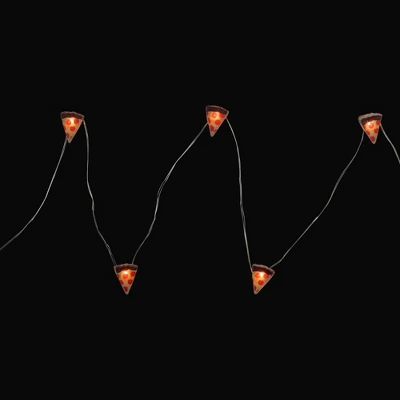 Northlight LED Pizza Fairy Lights - Warm White - 2.75' Silver Wire - 10ct - Image 2