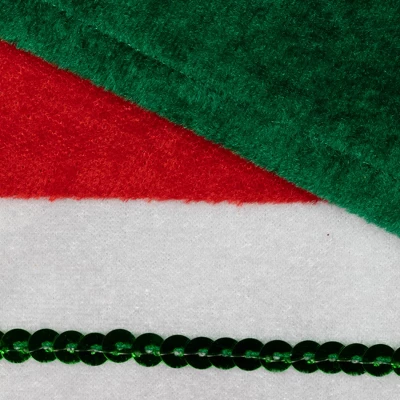 Northlight 18" Green And Red Velvet Sequin Stripe Stocking - Image 5