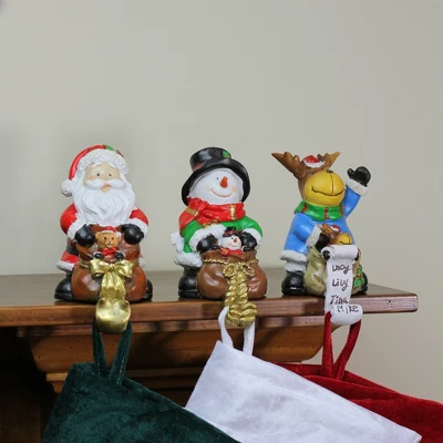Northlight Santa, Snowman And Reindeer Christmas Stocking Holders - 5.25" - Set Of 3 - Image 2