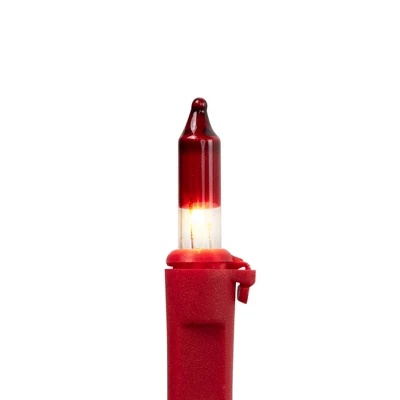 Northlight Mini Christmas Light Set- Clear With Red Tips - 10' Red Wire - 50ct - Image 5