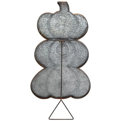 Northlight Boo! Stacked Pumpkins Metal Halloween Porch Sign - 28" - Silver - Image 8