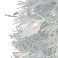 Northlight 6' Pre-Lit White Tinsel Pop-Up Artificial Christmas Tree, Clear Lights
